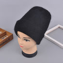 [Rancyword] Women Winter Hats Beanies Knitting Rabbit Wool Fur Hat Female Real Fur Skullies Caps Gorros Solid Color RC1222-2