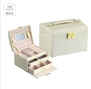Drei Schichten 2022 Klassische Hochwertige Leder Schmuckschatulle Halsketten-Display Exquisites Make-up-Etui Schmuck-Organizer