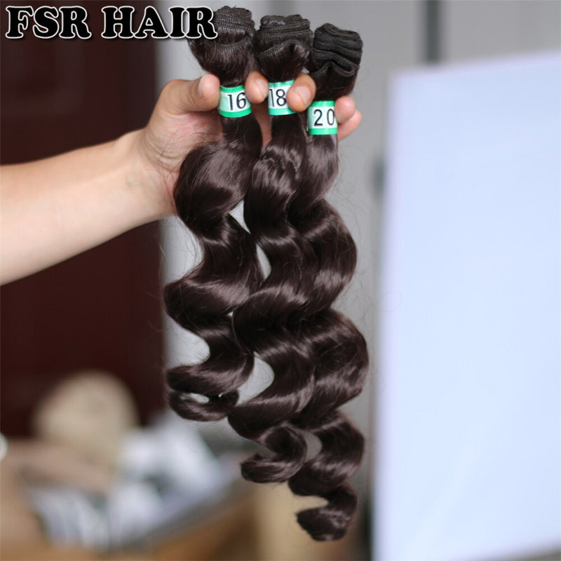 FSR Brown pink grey Color 70 G/pcs Loose wave Hair weave synthetic Hair Bundles for Black Women