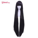 L-email wig Long Purple Cosplay Wigs 100cm Straight Ririchiyo Shirakiin Cosplay Wig with Bangs Heat Resistant Synthetic Hair