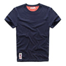 New Solid T-Shirt Mens Short Sleeve T-shirt Cotton Multi Pure Color Fancy Yarns Washing Tee Shirt for male V7S1T001