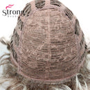 StrongBeauty Short Wig Soft Tousled Curls Blonde Highlights Full Synthetic Wigs COLOUR CHOICES