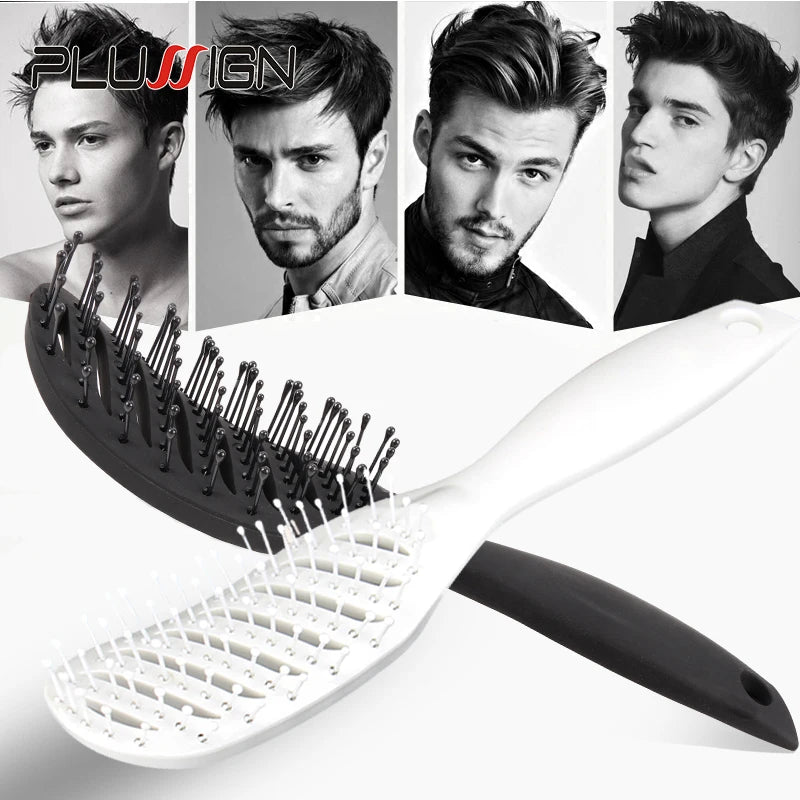 Plussign New Hair Brushes Curved Vented Styling Hair Brush, Detangling Thick Hair Massage Blow Drying Brush, Massage Hair Comb