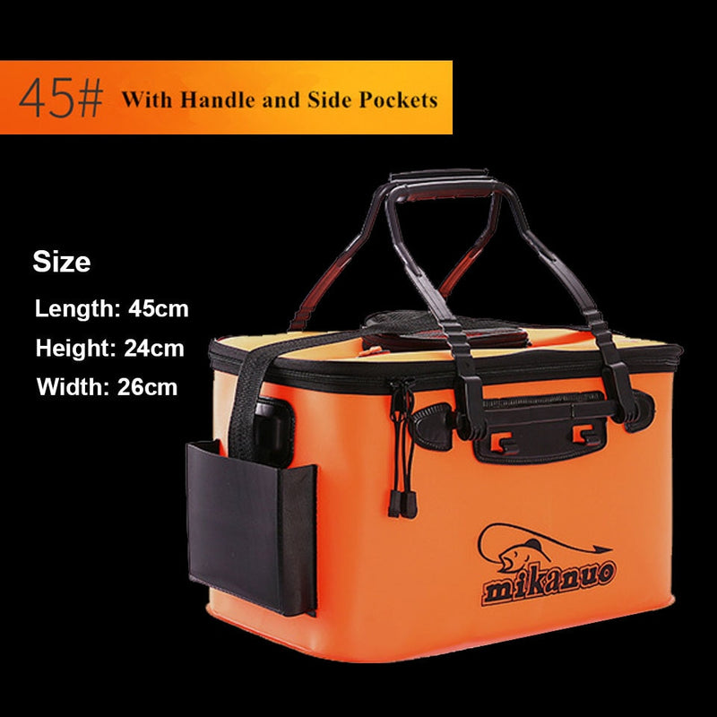 WALK FISH Portable EVA Fishing Bag Collapsible Fishing Bucket Live Fish Box Camping Water Container Pan Basin Tackle Storage Bag