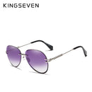 KINGSEVEN DESIGN Retro Women Rimless Pilot Sunglasses Rimless Colorful Gradient Lens UV400 Protection Shades Oculo N802