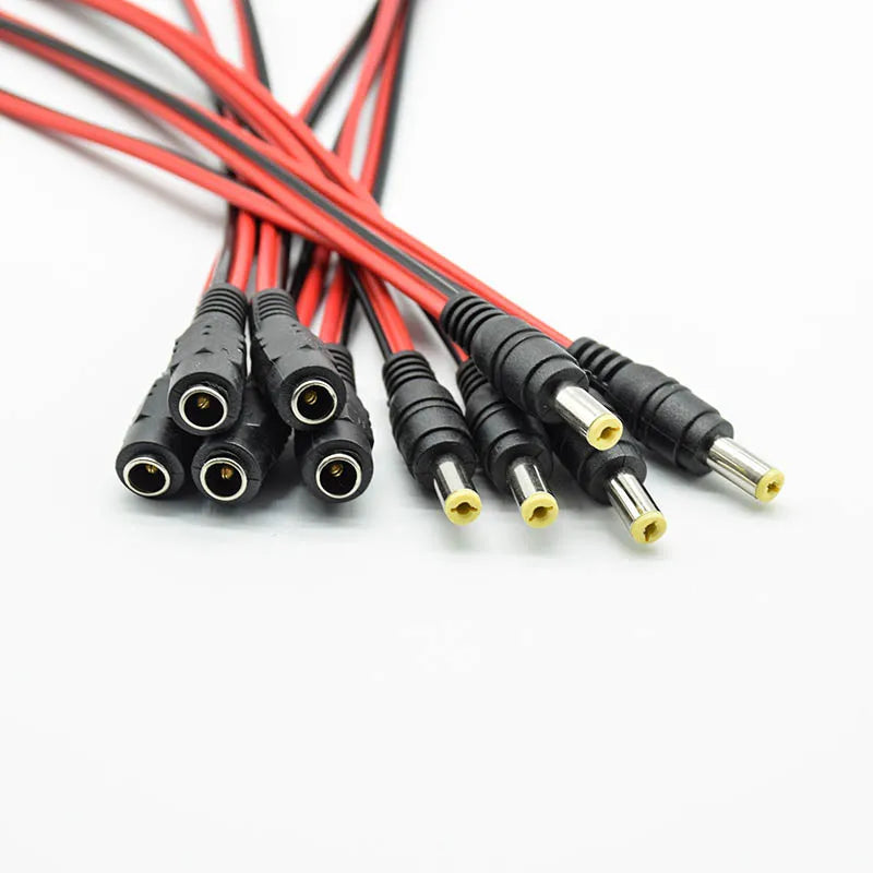 5pcs/2pcs DC power male female cable 12V Plug DC  Adapter cable Plug Connector for CCTV Camera DC plug 5.5*2.1mm 5.5x2.1