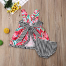 Citgeett Summer Infant Newborn Baby Girl Watermelon T-shirt Clothes+Briefs Striped Shorts Pants Outfit Sets