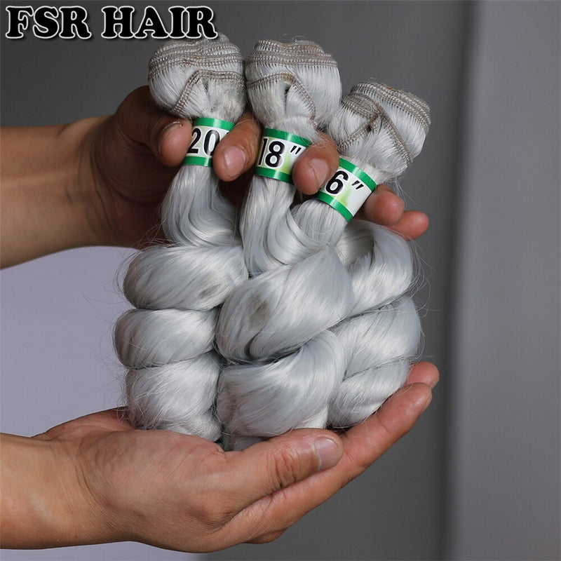 FSR Brown pink grey Color 70 G/pcs Loose wave Hair weave synthetic Hair Bundles for Black Women