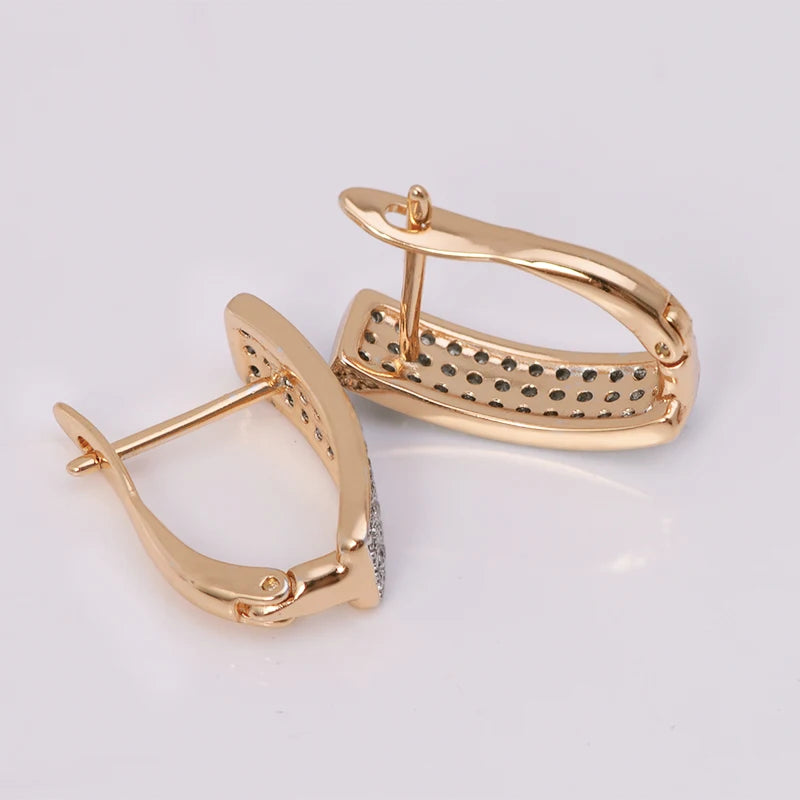 MxGxFam Mix Gold Color Mirco Full Zircon Hoop Earrings For Women 18 k Fashion jewelry CZ AAA+ Nickel Free