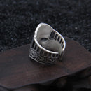 sterling silver 925 viking Warrior helmet adjustable ring as gift with vintage wood viking box