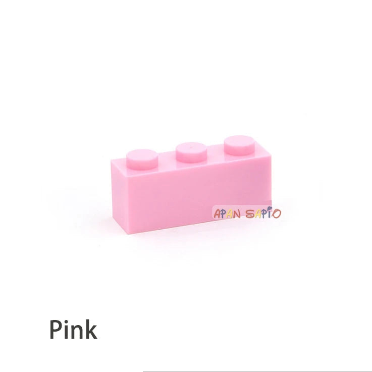 60pcs DIY Building Blocks Thick Figures Bricks 1x3 Dots Educational Creative Size Compatible With 3622 Plastic Toys for Children