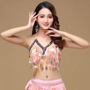 Sequin Halter Bra Top Belly Dance Boho Festival Top Clubbing Tribal Bra BH Top Bellydance Sequins Beaded Bra