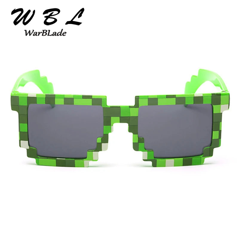 WarBLade Fashion Vintage Square Glasses  Novelty Mosaic Sun Glasses Unisex Pixel Sunglasses Trendy Baby Baby sunglass