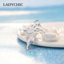 LADYCHIC Fashion Silver Color Women Pendant Necklace Dainty Leaf Shape Crystal Chain for Female Party Jewelry Wholesale LN1011