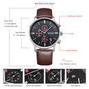 MEGIR Luxury Casual Men Watches Leather Strap Quartz Chronograph Top Brand Watch Military Sport Men relogio feminino Waterproof
