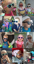 LongKeeper Spiegel Kinder Sonnenbrillen mit Etui Jungen Mädchen Polarisiert Silikon Sicherer Sonnenschutz Brille Geschenk Für Kinder Baby UV400 Gafas