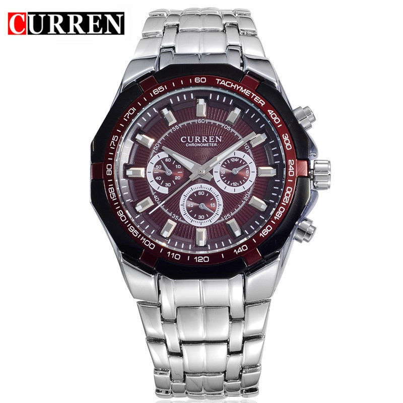 Top Brand Luxury Watch CURREN Casual Military Quartz Sports Wristwatch Full Steel Waterproof Men&