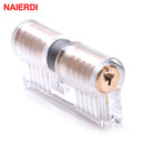 NAIERDI Transparent Locksmith Locks Cutaway Training Skill Professional Visible Practice Padlock Copper Lock Pick Tools Hardware