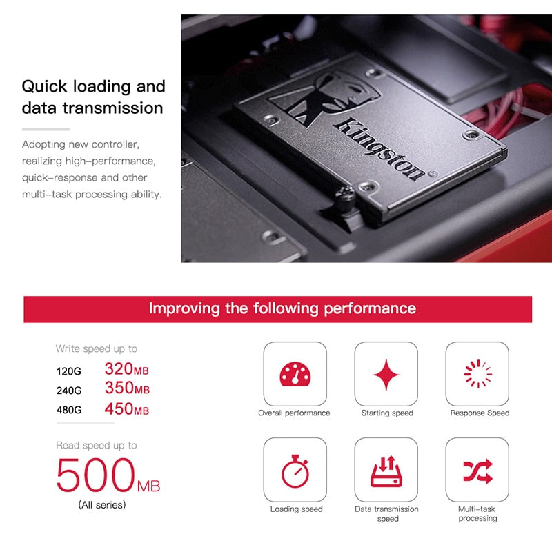 Kingston A400 SSD Internal Solid State Drive 120GB 240GB 480GB 2.5 inch SATA III HDD Hard Disk HD Notebook PC 960GB 500GB 1TB gb