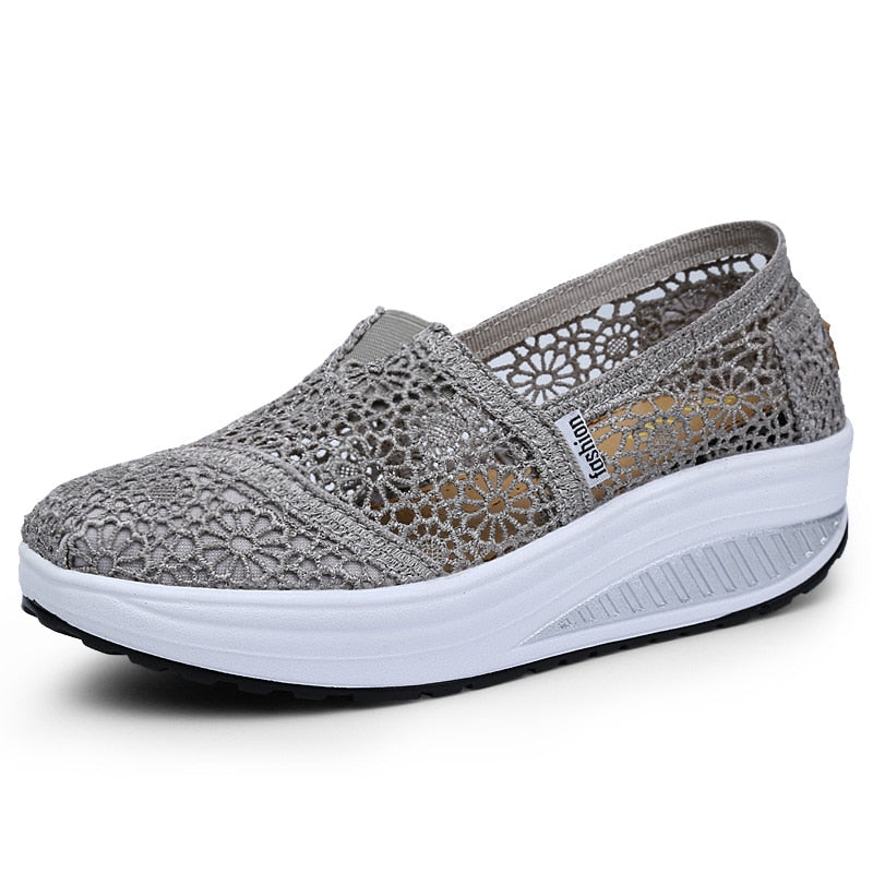 Koovan Women's Mesh Shoes 2023 New Trend Autumn Female Cool Net Shoes Breathable Lace Shake Women Footwear Casual Shoes Mom