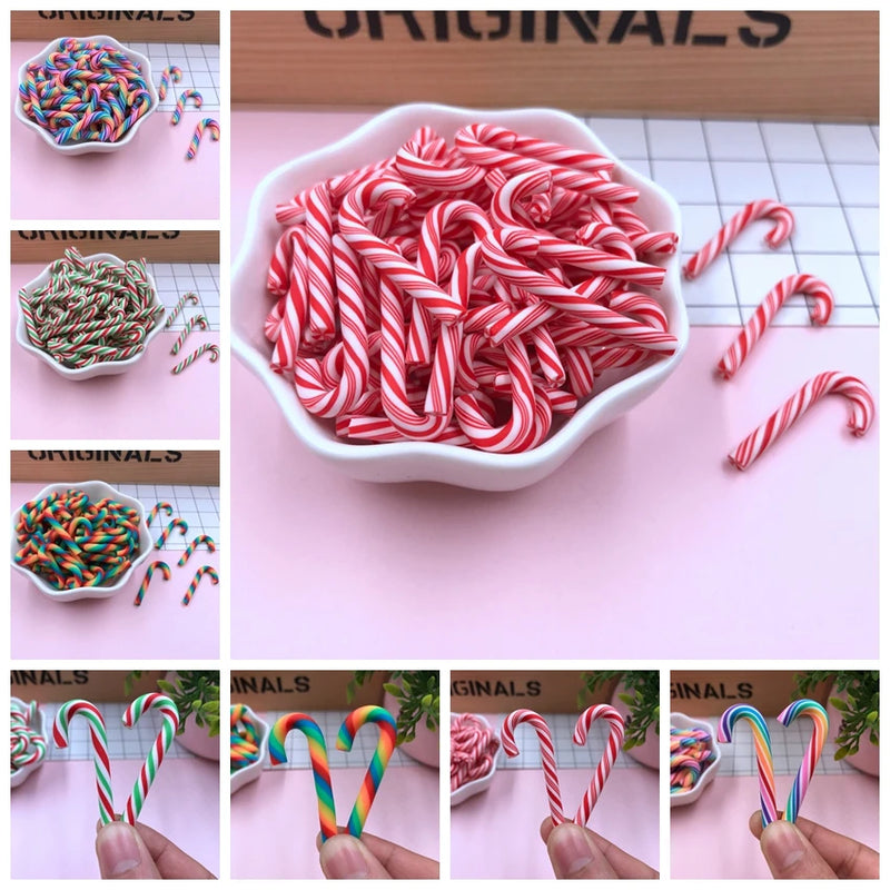 Hot Selling Cute Kawaii Christmas Candy Cane for Crafts Making, Phone Deco, Scrapbooking, DIY Accessories