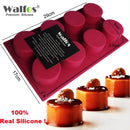WALFOS 3D Handgemachte Runde Silikon-Kuchenform 3 Cupcake Gelee Pudding Keks Mini-Muffin Seifenform DIY Backwerkzeuge