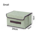 Baumwoll-Leinen Aufbewahrungsbox mit Deckel 2 Größen Kleidung Socken Spielzeug Snacks Kleinigkeiten Organizer Set Stoffboxen Kosmetik Haushalt