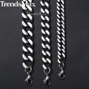 18-36" Men's Stainless Steel Curb Cuban Necklace Gunmetal Color Cuban Link Chain Necklace Fashion Male Jewelry Gift For Men KNN4