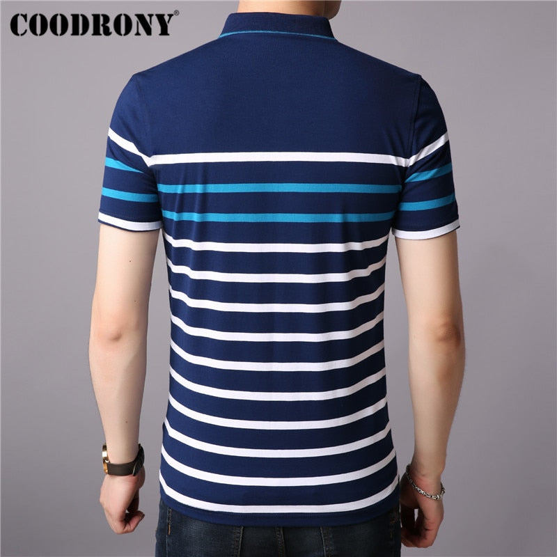 COODRONY Cotton T Shirt Men Short Sleeve T-Shirt Men Summer Social Business Casual Men&