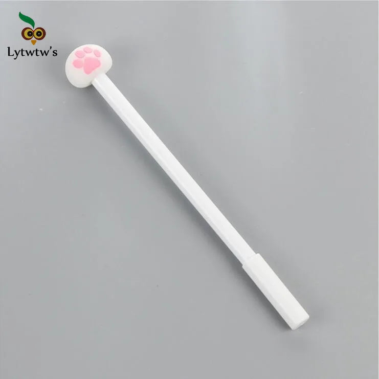 1 Pcs Lytwtw's Cartoon Cat Claw Paw Kawaii Cute School Supply Office Stationery Gel Pen Handles Creative sweet black cat lovely