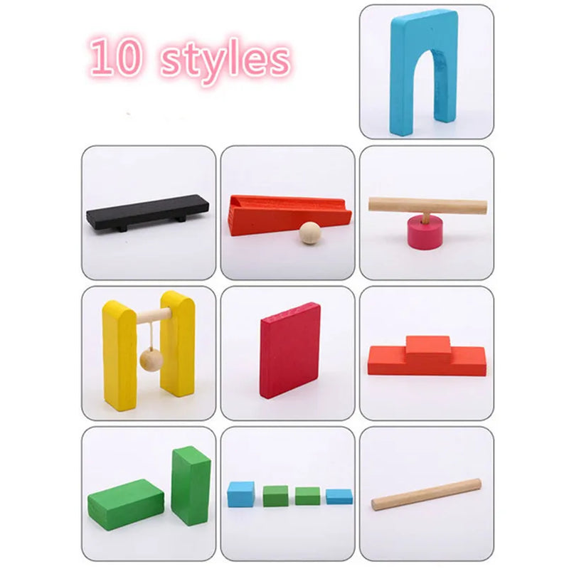 Kids Wooden Domino Institution Accessories Organ Blocks Rainbow Jigsaw Dominoes Montessori Educational Wood Toys for Children