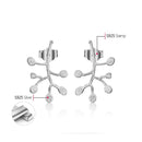 Lotus Fun Echtes 925er Sterlingsilber Natürlicher Kreativer Handgefertigter Edelschmuck Lebenszweige Blätter Ohrstecker für Frauen Brincos
