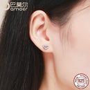 BAMOER Trendy New 925 Sterling Silver Exquisite Watermelon Fruits Stud Earrings for Women Sterling Silver Jewelry Bijoux SCE105