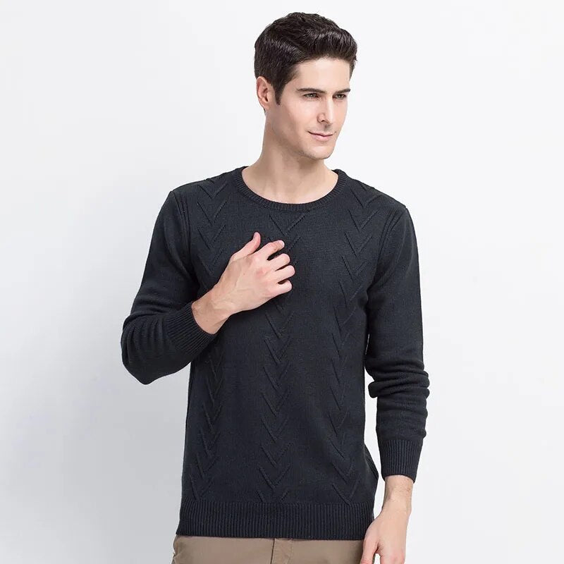 TIGER CASTLE Mens Wool Sweaters Casual Knitted Round Neck Male Spring Casual Pullovers Cotton Brand Cashmere Pull Sweater Men
