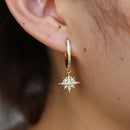 Korean style fresh and simple temperament CZ star North star charm earrings female jewelry gift wholesale