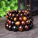 JoursNeige Natural Color Tiger Eye Stone Bracelet 12-20mm Beads Crystal Bracelet for Men Women Lucky Bracelet Jewelry