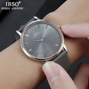 IBSO Top Brand Luxury Mens Quartz Watch Genuine Leather Strap Watch For Male Fashion Clock Relogio Masculino