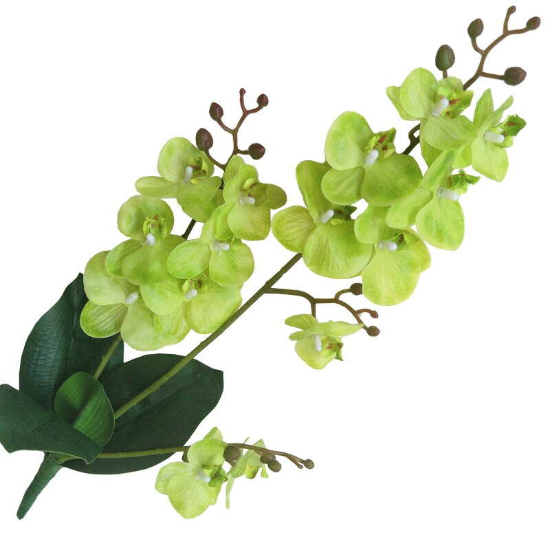 JAROWN Artificial Real Touch Latex Butterfly Orchid Flores 3 Branch 15 Head Band Leaf Fake Flower Wedding Decor Home Decorations