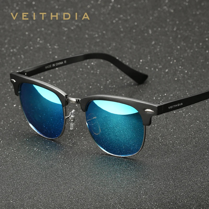 VEITHDIA Retro Sunglasses Unisex Aluminum UV400 Men Polarized Vintage Eyewear Outdoor Driving Women Sun Glasses For Male 6690