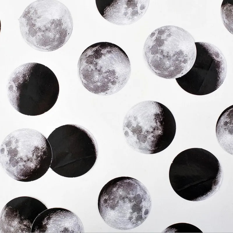 45pc Phase of The Moon Space Planet Scrapbooking Planner Diary Sticker Stationery School Office Supplies Gift Packing Label