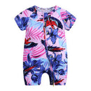 Summer newborn-36M fashion boy and girl romper infant jumpsuit printed flower short-sleeved jumpsuit cotton Brand Baby clothes