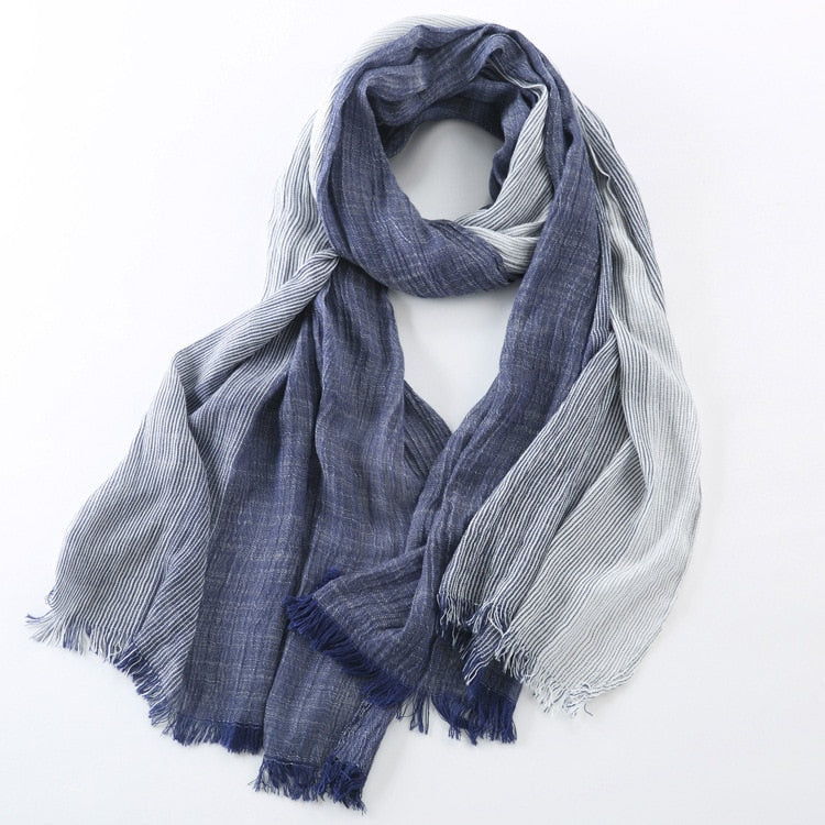 75*205cm 2022 Wholesale Brand Winter Scarf Men Warm Soft Tassel Bufandas Cachecol Gray Plaid Woven Wrinkled Cotton Men Scarves