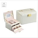 Drei Schichten 2022 Klassische Hochwertige Leder Schmuckschatulle Halsketten-Display Exquisites Make-up-Etui Schmuck-Organizer