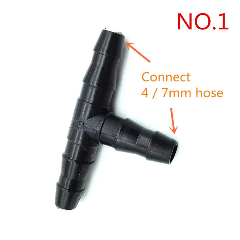 Plastic Barb Hose Fitting Tee Connector 3mm 4mm 8mm 10mm 13.5mm 3-Way Hose Joint Tube T-Shape Pipe Fittings 10 Pcs