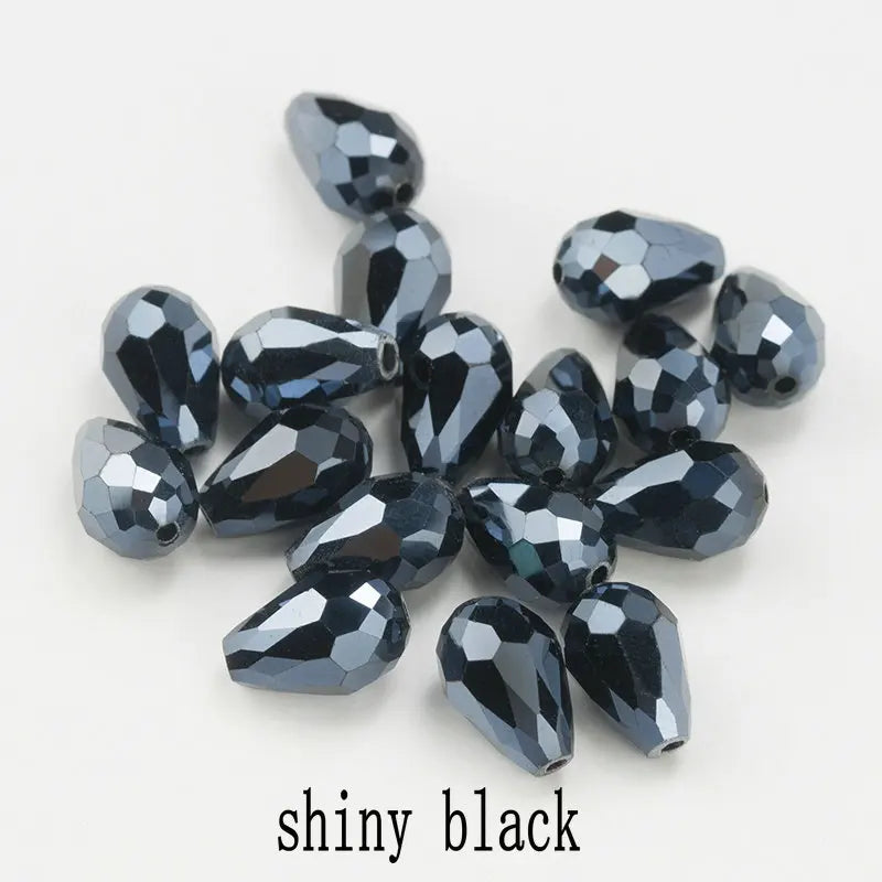 60/70PCS 8/10mm Crystal Tear Drop Shape Beads for Jewelry Making Waterdrop AB Glass Beads Loose Jewellery Beads DIY Bracelets
