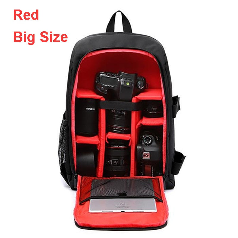 Waterproof DSLR Backpack Video Digital DSLR Camera Bag Multi-functional Outdoor Camera Photo Bag Case for Nikon Canon DSLR Lens