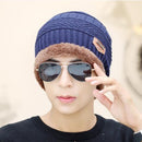 Heiße Sturmhaube Gestrickte Mütze Schal Kappe Nackenwärmer Wintermützen für Herren Damen Skullies Beanies super warme Fleece Maske Papa Mütze