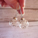 2 Paare 16MM Glaskugel Löwenzahn Samen Ohrringe Öko Ohrring Botanischer Schmuck Natur Echte getrocknete Blumen Ohrhänger für Frauen