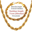 U7 Edelstahl 9MM Gedrehte Seilkette Halskette Set Großhandel Kette Halskette Und Armband Herren Schmuck Sets S840