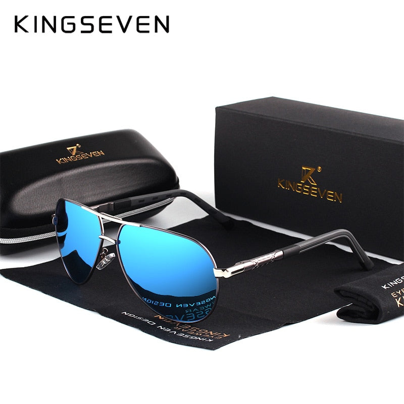 KINGSEVEN Brand Men's Aluminum Magnesium Sun Glasses Polarized UV400 Sun Glasses oculos Male Eyewear Sunglasses For Men N725